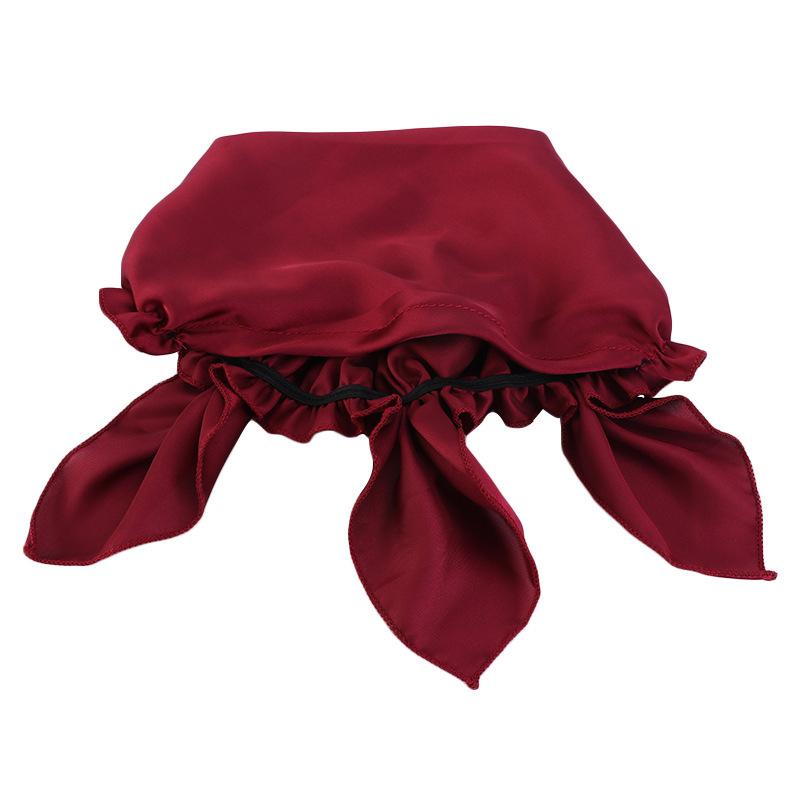 1Pc Women's Comfortable Headscarf Turban Head Cover Solid Color Hair Care Bonnet Hat Night Sleep Cap Imitated Silk