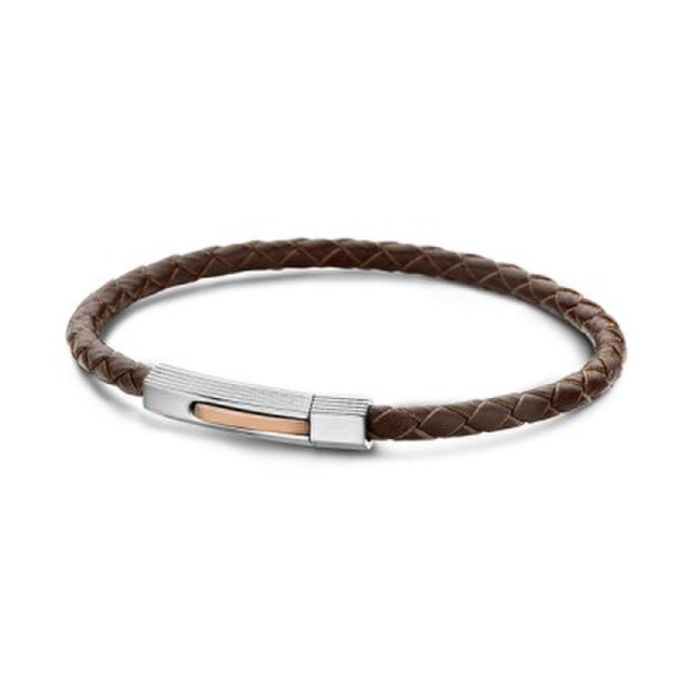 [Frank 1967] Pompeii Leather Bracelet Brown 4mm 7Fb-0002