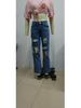 High Waist Wide Leg Ripped Jeans for Women - Slimming and Trendy