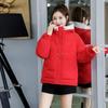 2024 New Spring and Autumn Large Size Women's Clothing Age Reduction Short Down Cotton Clothing Thickened Hooded Cotton Clothing Jacket Women's Trend