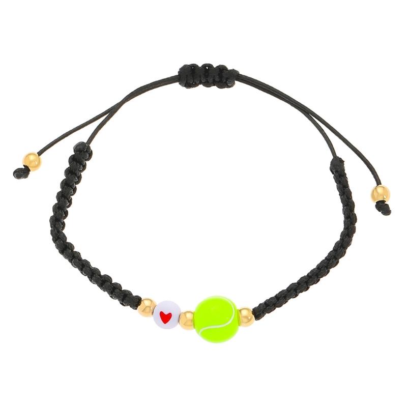 Bracelet Charm Polyvalent Sport Football Rugby Tennis Motifs de Perles Bracelet de Poignet Sportif Léger Réglable