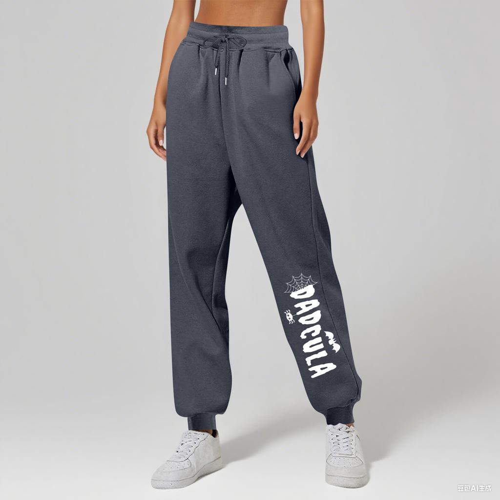 Ladies' Printed Unisex Casual Pocket Drawstring  Pants