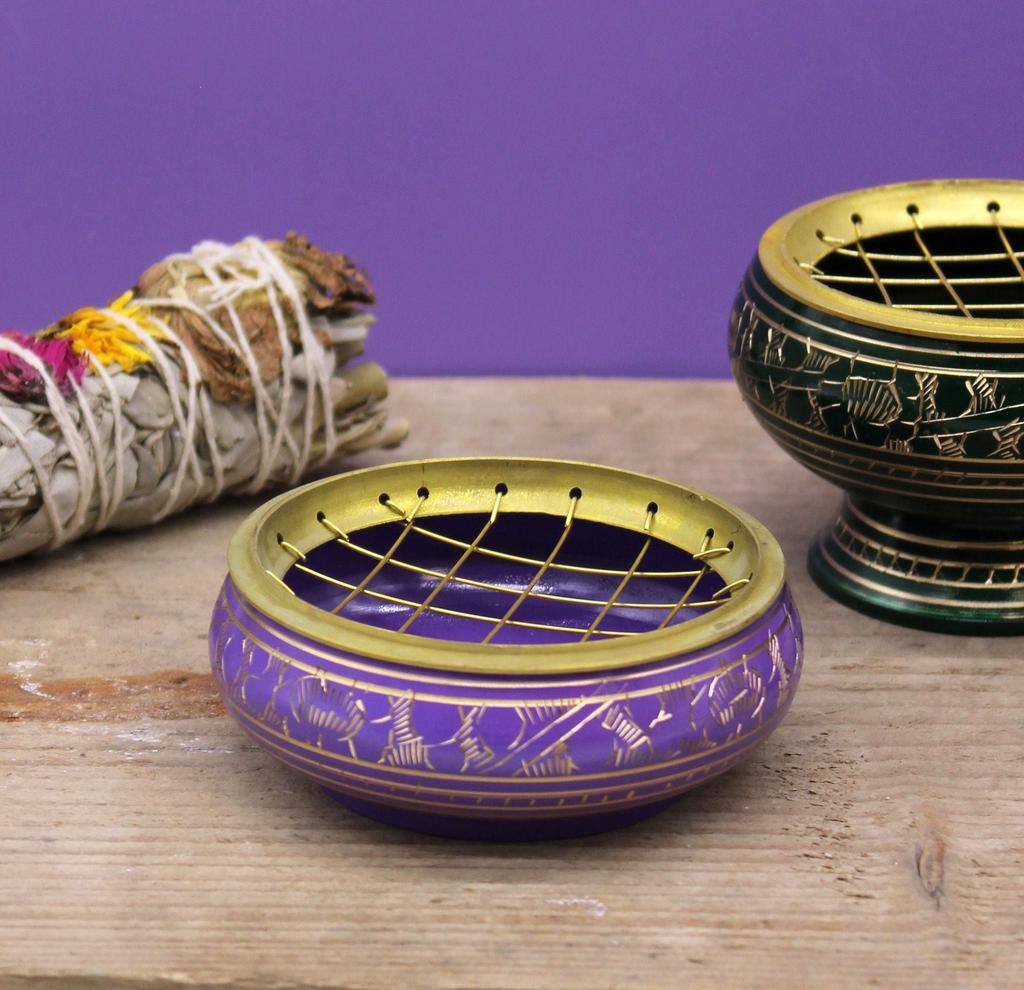Charcoal Incense Burner Jar - Crown Chakra Sahasrara
