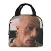 Dwayne Johnson And Kevin Hart Gym Cartoon Insulated Lunch Bag for Women Kids Portable Food Boxes Thermal Lunch Box Tote