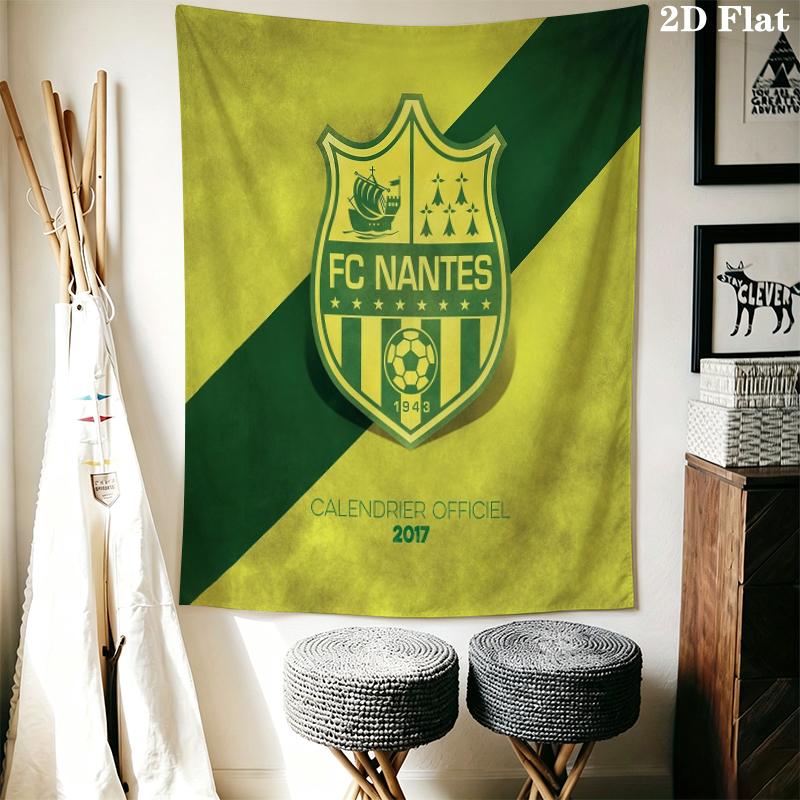 FC Nantes Wall Tapestry Aesthetic Wall Hanging Printed Fabric Blanket Decorative Tapestries for Bedroom Living Room Home Decor