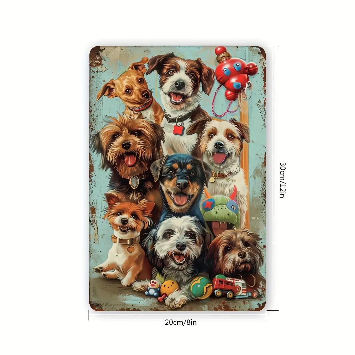 

Vintage Dog Metal Sign x Inch D Flat Iron Plaque English Text Pet Wall Art for Home Bar Cafe Garage Decor 20x30cm（7.8x11.8inch）