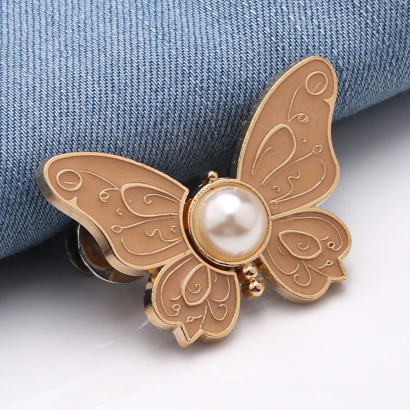 1Pc Butterfly Waist Button Jean Button Pin Reusable Clothing Fitting Tools For No Sewing Required Buttons Pants Decoration