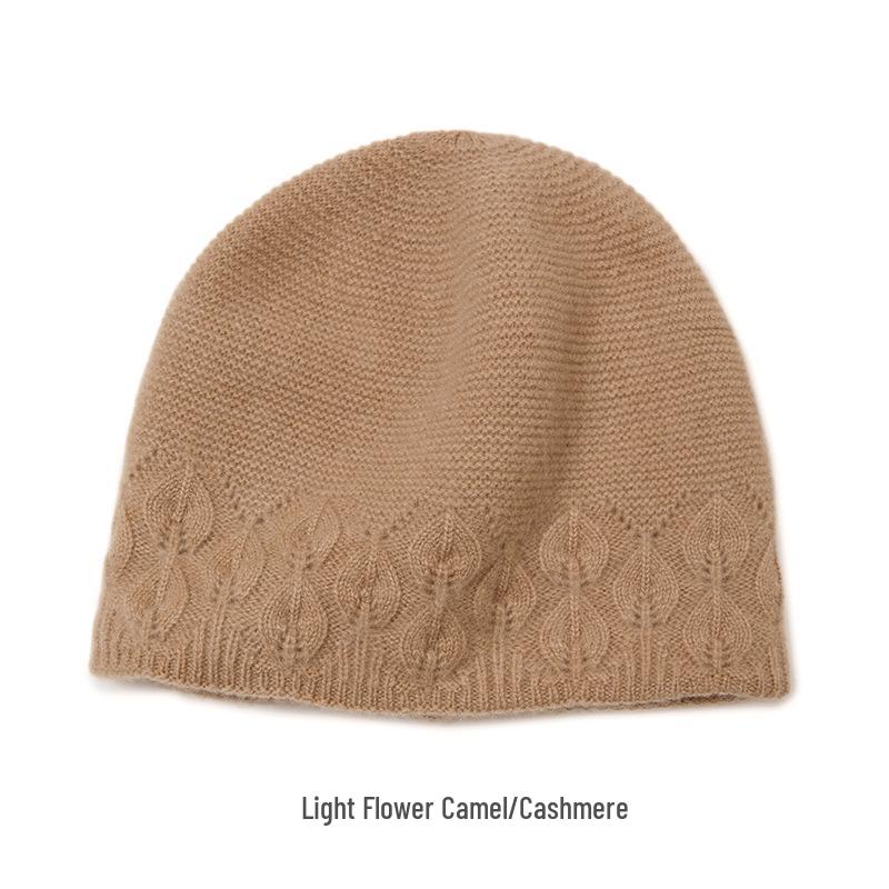 Autumn/Winter 100% Cashmere Velvet-Lined Wool Knit Hat