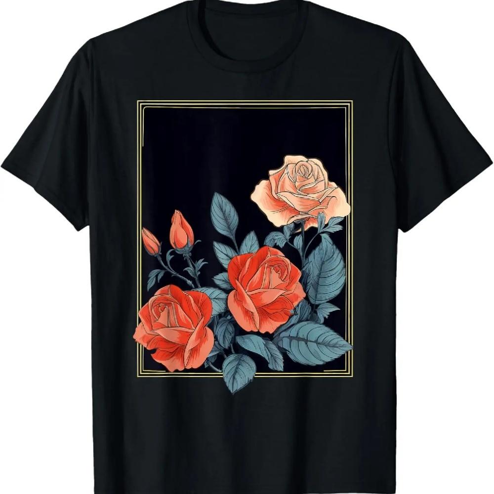 

Stylish Graphic Summer Red Rose T-Shirt XXXXXL чёрный