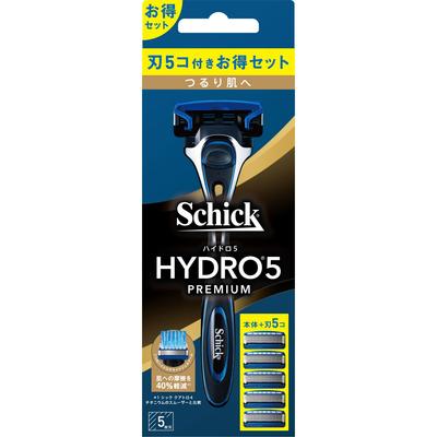Sic japan שיק הידרו 5 פרימיום לעור חלק חבילת קומבו עם סכין + 4 סכיני גילוח חלופיים מחזיק לגברים סכיני גילוח לגברים היזהרו לא לפצוע את שלכם