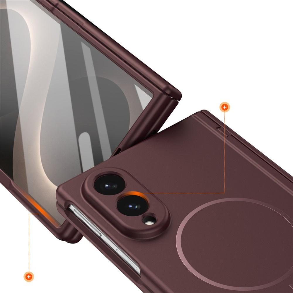 Case for Samsung Galaxy Z Fold 8, with glass for external screen, for MagSafe, burgundy