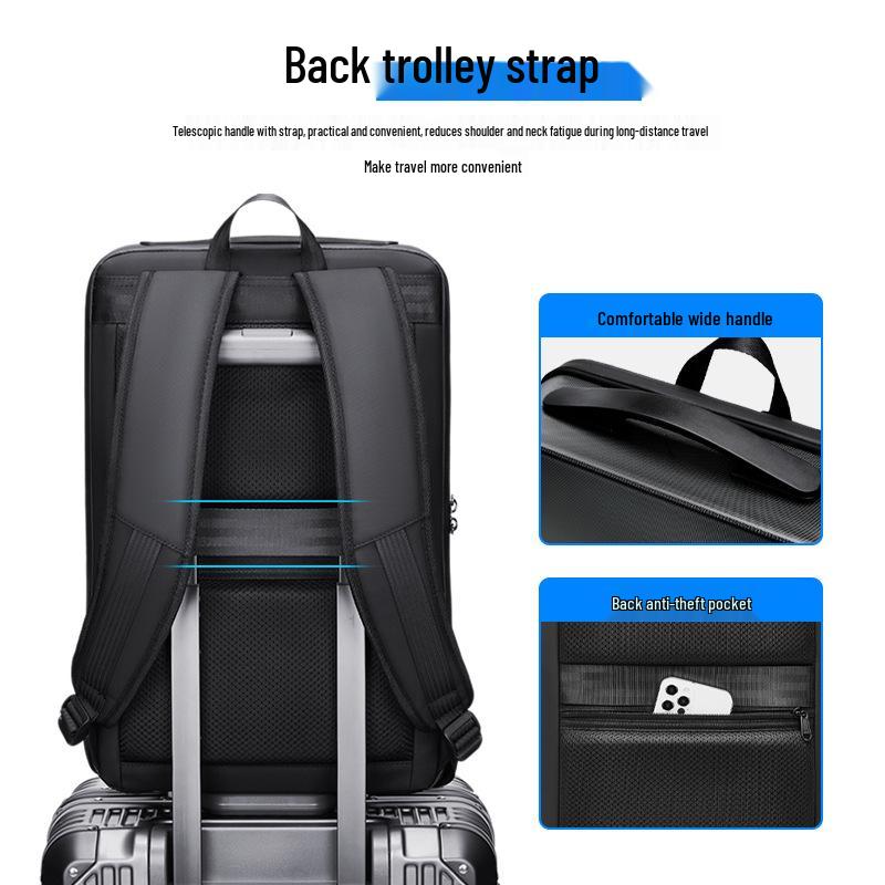 Men's Trendy Waterproof Business Travel Backpack with ABS Hard Shell