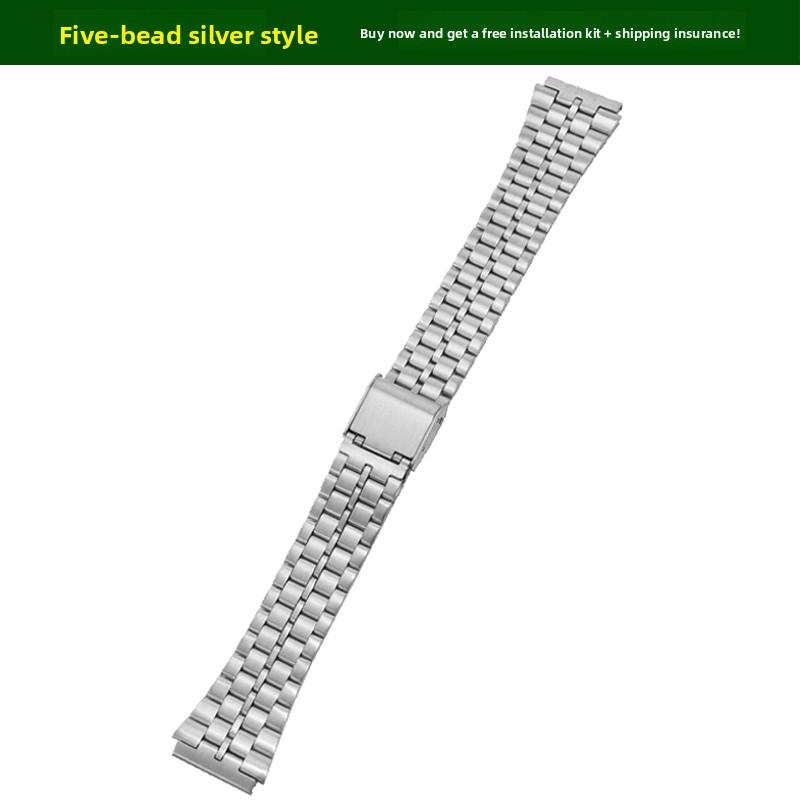 A168 Stainless Steel Case For Casio Electronic Watch A168W A168WA-1 Modified Metal Bezel Watch Case+Strap Suit watchband+Tools