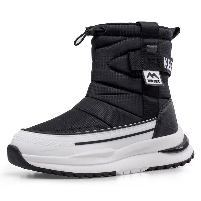 Women's Winter Snow Boots Plus Velvet Thickened Travel Warm Non-Slip Cotton Boots Mid-Tube Boots Cotton Shoes Casual Comfortable