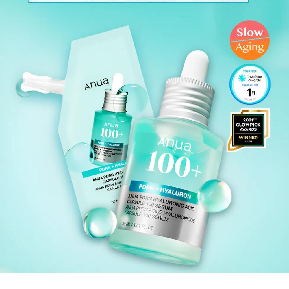 Anua PDRN Hyaluronic Capsule 100 Serum 30ml Refill Set – Hydrating Repair Care