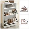 VASAGLE LBC040W01V1 Shoe Cabinet with 2 Compartments for Hallway, Living Room, Bedroom, 60 x 24 x 102 cm, White