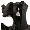 Shining Luxurious Austrian Crystal Full Clip Earrings Without Piercing Clip On Earring For Women Wedding Party Prom Jewelry
