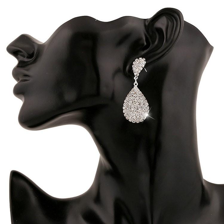 Shining Luxurious Austrian Crystal Full Clip Earrings Without Piercing Clip On Earring For Women Wedding Party Prom Jewelry