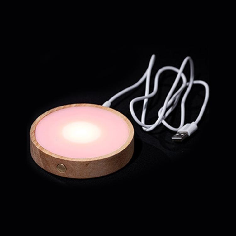 Glowing Drink Coaster with USB Rechargeable Design, Round LED Cup Base for Dining Tables, Coffee Bar, and Cafes