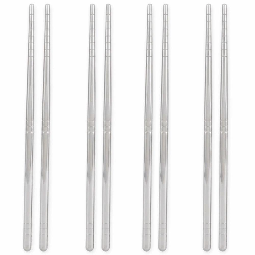 4Pair Practical Food Chopsticks Polished Reusable Chopsticks Portable Kitchen Chopsticks Dining