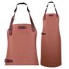 Waterproof PU Leather Hanging Neck Apron - Oil-Proof BBQ & Barista Style
