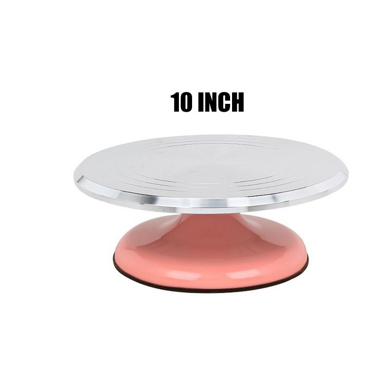 10/12 Inch Aluminum Alloy Cake Turntable, Baking and Decorating Table, Birthday Full Set of Tools, Molds, Rotating Tray Maker