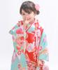 Kimono Set for Kimono Set Elegant A Set Patterned Nagajuban Hair Drawstring Waist Tabi Girls Aoi No [KYOETSU] [Kyoetsu] Shichi-Go-San (7-5-3 Festival)