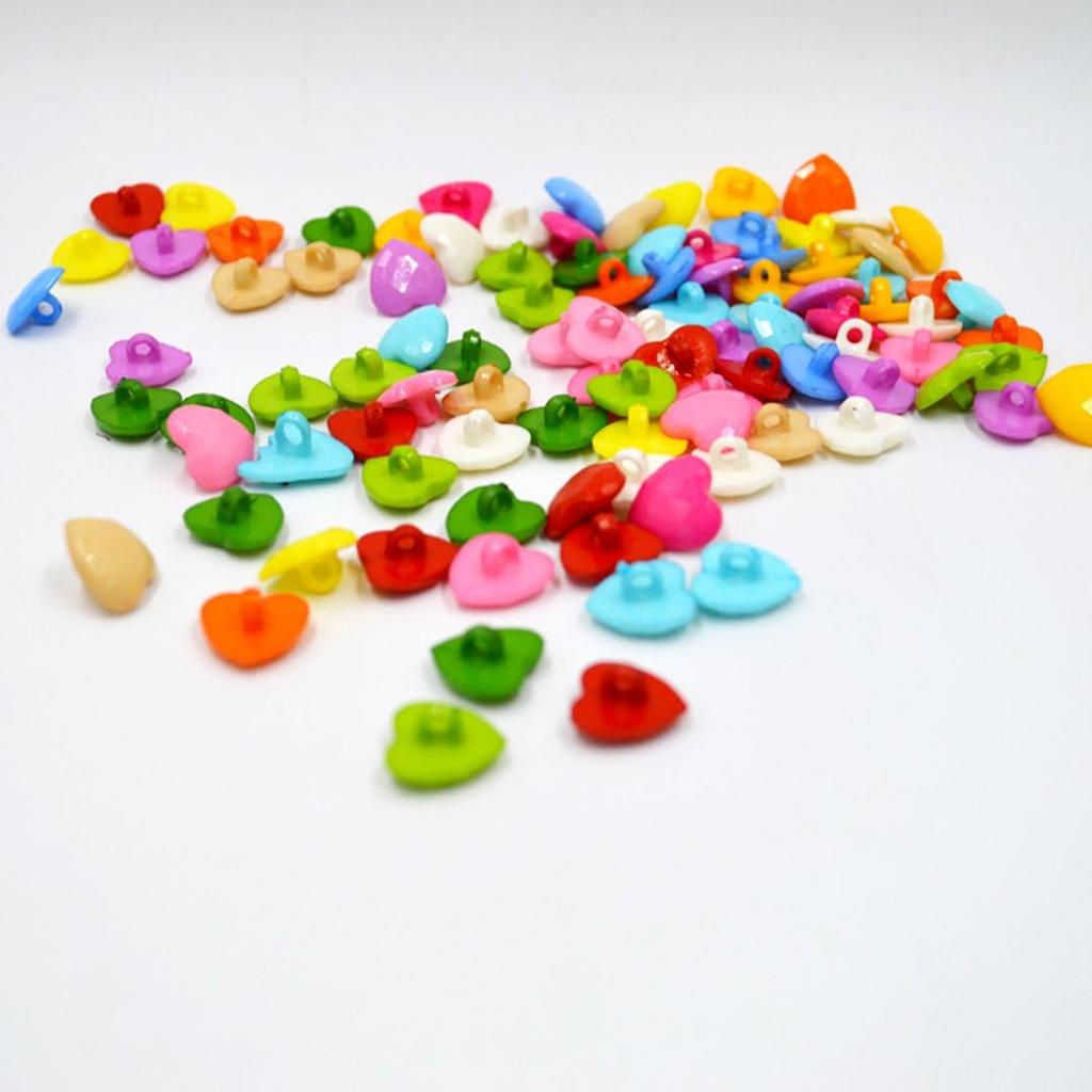 200 PCS Nylon Cute Peach Heart Shape Children Sweater Buttons for Sewing Fasteners Scrapbooking DIY