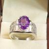Amethyst Oval Cut Gemstone With 925 Sterling Silver Ring For Men's #A687 JL375658871564