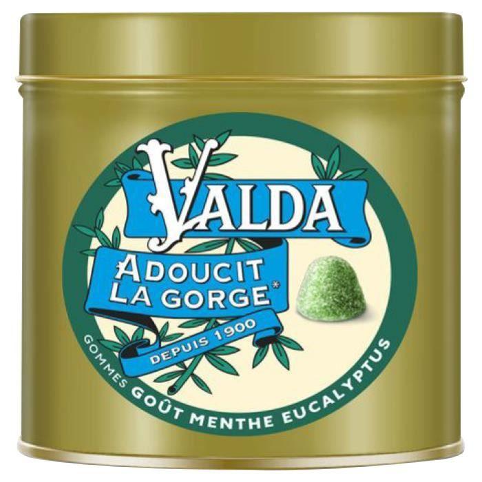 Gommes menthe eucalyptus - VALDA - 140g - Adoucit la gorge - Effet apaisant - Pour adultes