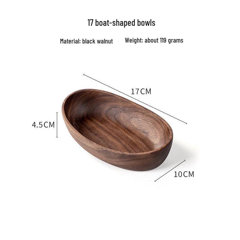 ZISIZ Black Walnut Wood Boat Bowl