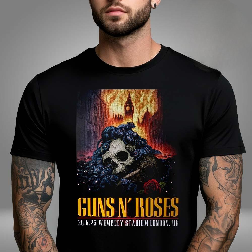 New Sale Guns N Roses At Ferenc Pukas Stadium In Budapest Hungary On July 15 2025 Unisex T-Shirt High-end Luxury