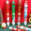 Ten-Color Cartoon Ballpoint Pen - Cute Christmas Gift for Kids and Students