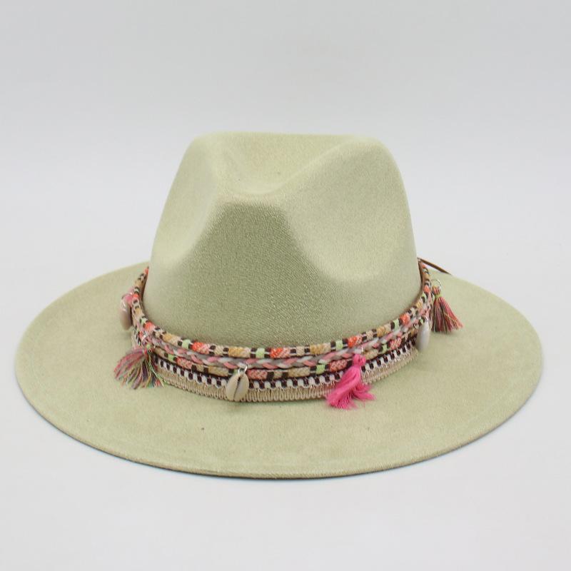 Premium Ethnic Style Fringed Accessories Cross-Border Amazon Cowboy Hat Suede Western Prairie Top Hat Jazz Hat
