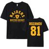 Llya Rozanov 81 Boston Raiders Tricou Îmbrăcăminte Bărbați și Femei Mânecă Scurtă Bumbac Tricou la Modă Tricou cu Imprimeu