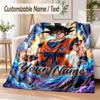 Dragon Ball Custom Name Flannel Throw Blanket Soft Warm for Sofa Bed Indoor Home Use
