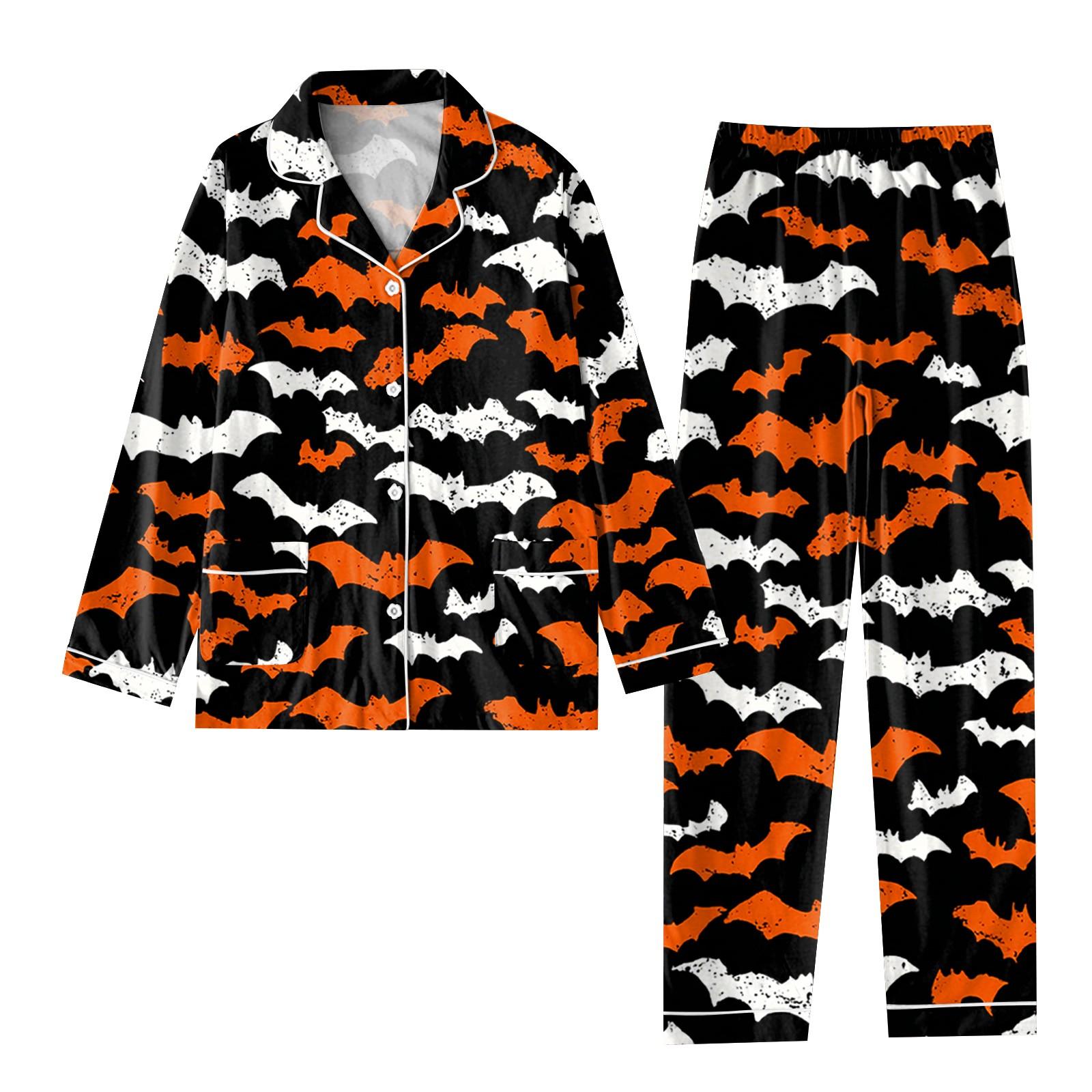 

Женский костюм из 2 предметов с принтом, топ на пуговицах с длинными рукавами, широкие брюки, комплект, пижамный домашний повседневный костюм L