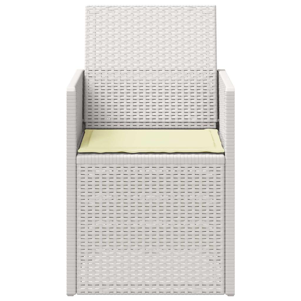 Garden Dining Chairs 2 pcs White and Cream PP