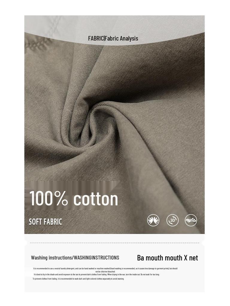 Yongfang Unisex Retro Spodnie Casualowe z Wysokim Stanem i Wieloma Kieszeniami z Kontrastowymi Przeszyciami.