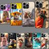 Cute Hamster Phone Case For Iphone 16E 15 Pro 14 Plus 17E 16 17 Pro Max Air 11 12 13 Mini Shockproof Capa Cute Cover TPU Clea