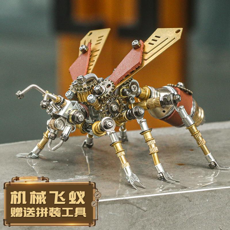 Mechanical Insect Series Model Premium Metal Material Multi-Part Detailing Steampunk-Style Insect Statue  Assembly Tool Included