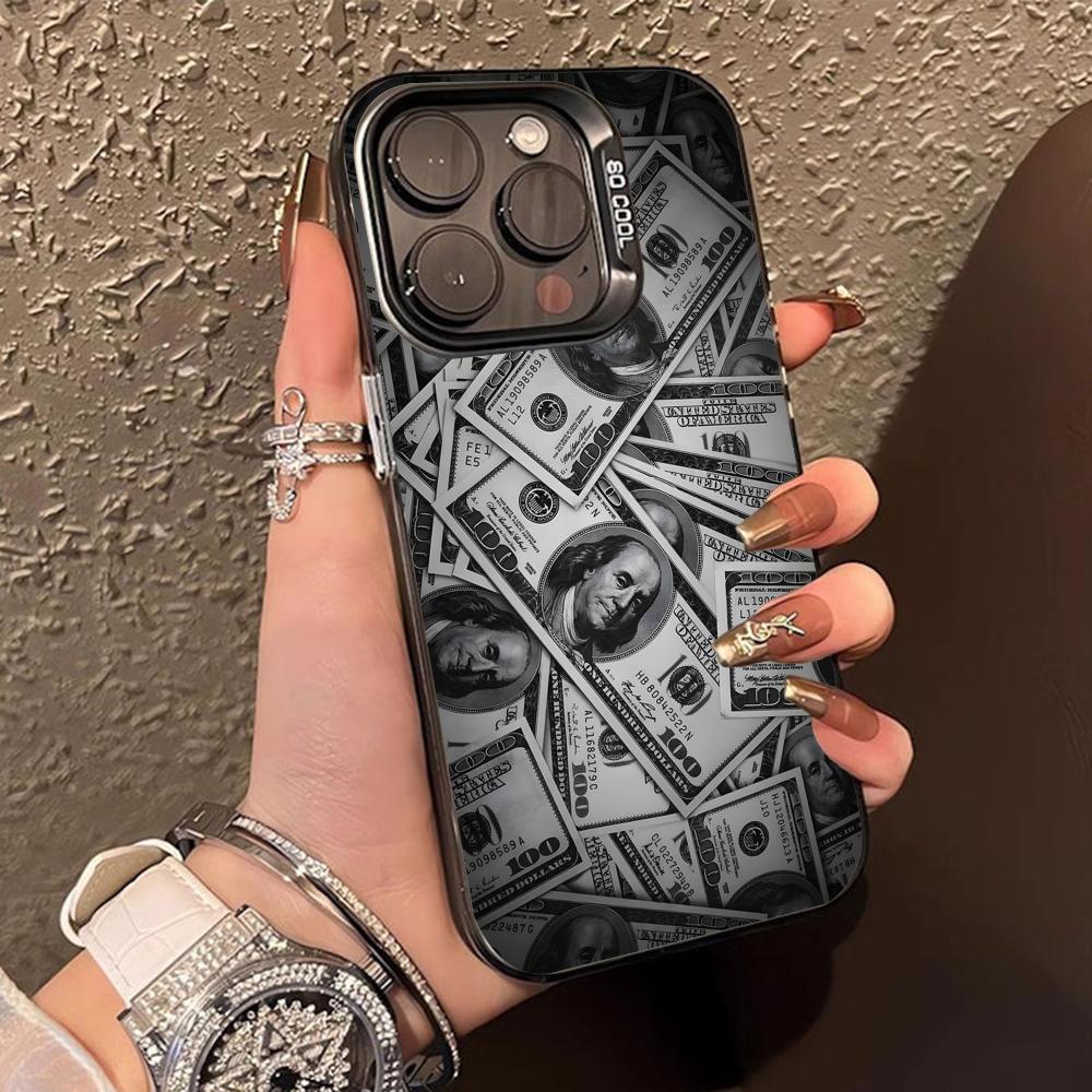 USD Dollar Translucent Mobile Phone Case for iPhone 17 16 15 14 13 12 11 X XR XS Air Pro Max Plus Colorful Cover