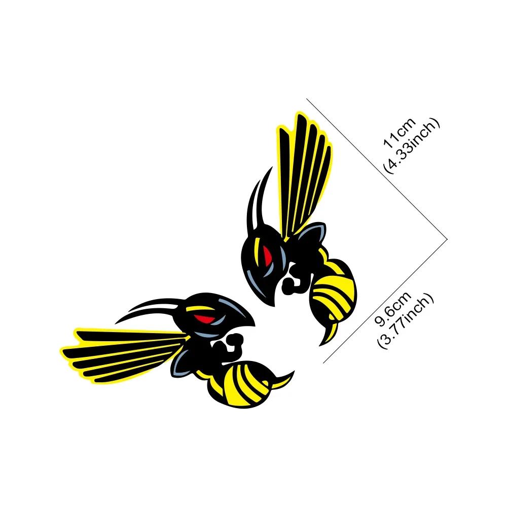 2PCS Creative Hornet Wasp Motorcycle Sticker Waterproof Car Truck Helmet Window Decor Vinyl Decals Accessories For Honda Bees