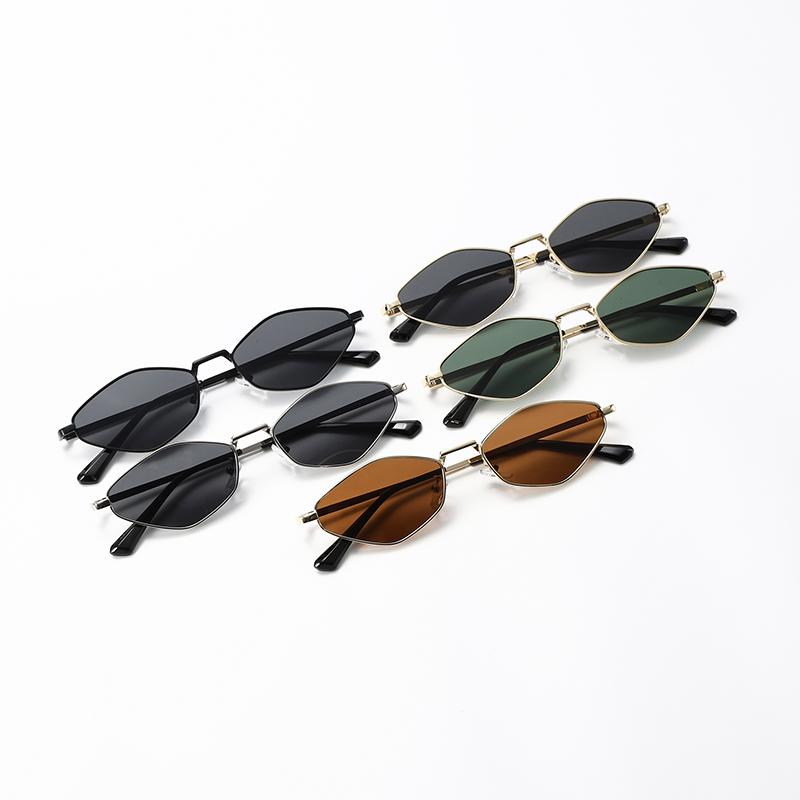 Protective Glasses 2Pcs Polygonal Metal Frame Sunglasses Women Steampunk Style Sun Glasses Ladies Outdoor Uv400 Eyeglasses