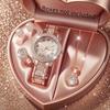 5Pcs Ladies Watch Set, Stylish Casual Ladies Quartz Watch And Necklace Ring Earrings Jewelry Set