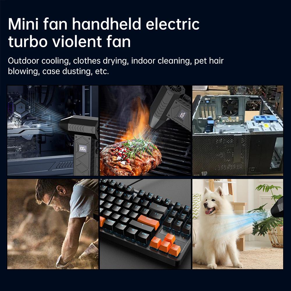 180000 RPM Mini Air Blower | Handheld Turbo Jet Fan | Brushless Motor | 52m/s Wind Speed | Industrial Duct Fan