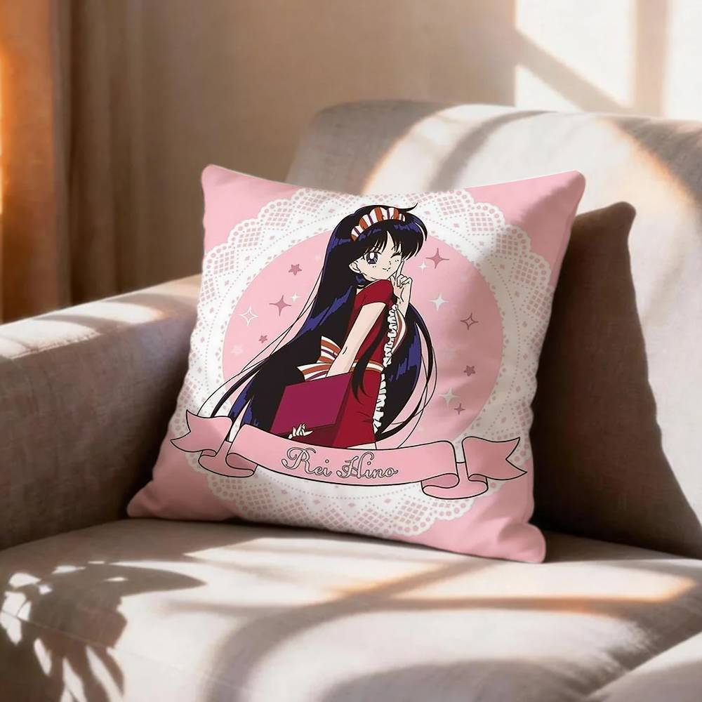 CUTE R-Rei Hino Sailor Mars  Pillow Case Pattern Printed Pillowcase For Living Room Sofa Cushion Cover