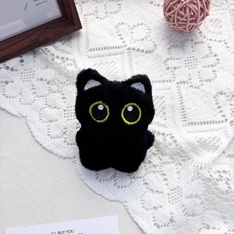 Cute Black Cat Plush Toy Small Doll Pendant 10 Cm Keychain Cartoon Soft Animal Stuffed Doll Pendant Backpack Bag Decoration Gift