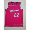 Maglia da Basket Miami Heat Uomo Donna Cotone Cucita Uniforme Squadra NBA Butler Wade Herro City Edition