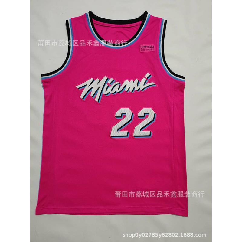 Maglia da Basket Miami Heat Uomo Donna Cotone Cucita Uniforme Squadra NBA Butler Wade Herro City Edition
